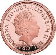 ½ Sovereign - Elizabeth II 5th portrait; Queens 95th Birthday obverse image