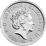 50 Pence - Elizabeth II 5th portrait; 1/4 oz Fine Silver obverse image