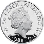 50 Pence - Elizabeth II 5th portrait; 1/4 oz Fine Silver obverse image
