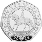 50 Pence - Elizabeth II Platinum Jubilee; Platinum Proof obverse image
