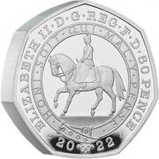 50 Pence - Elizabeth II Platinum Jubilee; Silver Piedfort obverse image