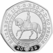 50 Pence - Elizabeth II Platinum Jubilee; Silver Proof obverse image