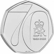 50 Pence - Elizabeth II Platinum Jubilee, United Kingdom, 2022 reverse image