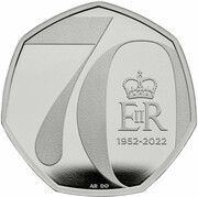 50 Pence - Elizabeth II 5th portrait; Platinum Jubilee, United Kingdom, 2022 reverse image