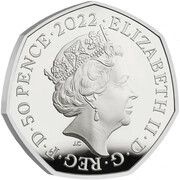 50 Pence - Elizabeth II Platinum Jubilee; Silver Proof obverse image