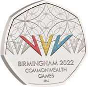 50 Pence - Elizabeth II 5th portrait; Commonwealth Games - England, United Kingdom, 2022 reverse image