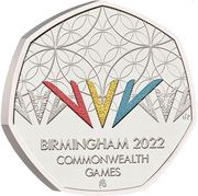 50 Pence - Elizabeth II 5th portrait; Commonwealth Games - Northern Ireland, United Kingdom, 2022 reverse image
