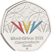 50 Pence - Elizabeth II 5th portrait; Commonwealth Games - Scotland, United Kingdom, 2022 reverse image