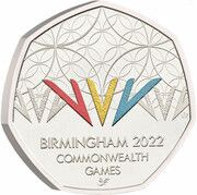 50 Pence - Elizabeth II 5th portrait; Commonwealth Games - Wales, United Kingdom, 2022 reverse image