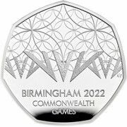 50 Pence - Elizabeth II Commonwealth Games; Silver Piedfort, United Kingdom, 2022 reverse image