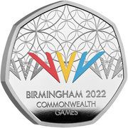 50 Pence - Elizabeth II Commonwealth Games; Silver Proof, United Kingdom, 2022 reverse image