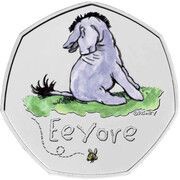 50 Pence - Elizabeth II 5th portrait; Eeyore, United Kingdom, 2022 reverse image