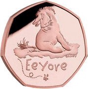 50 Pence - Elizabeth II Eeyore; Gold Piedfort, United Kingdom, 2022 reverse image