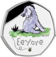 50 Pence - Elizabeth II Eeyore; Silver Proof, United Kingdom, 2022 reverse image