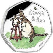 50 Pence - Elizabeth II Kanga and Roo; Silver Proof, United Kingdom, 2022 reverse image