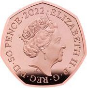 50 Pence - Elizabeth II 50 years of Pride UK; Gold Piedfort obverse image