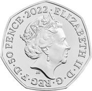 50 Pence - Elizabeth II 5th portrait; 50 years of Pride UK obverse image
