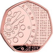 50 Pence - Elizabeth II Alan Turing; Gold Proof, United Kingdom, 2022 reverse image