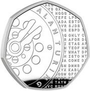 50 Pence - Elizabeth II Alan Turing; Silver Proof, United Kingdom, 2022 reverse image