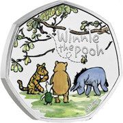 50 Pence - Elizabeth II 5th portrait; Winnie The Pooh and Friends, United Kingdom, 2022 reverse image