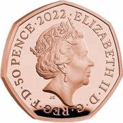 50 Pence - Elizabeth II BBC Centenary; Gold Proof obverse image