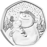 50 Pence - Elizabeth II 5th portrait; The Snowman and The Snowdog, United Kingdom, 2022 reverse image