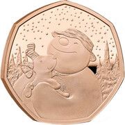 50 Pence - Elizabeth II The Snowman and The Snowdog; Gold Proof, United Kingdom, 2022 reverse image