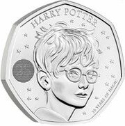 50 Pence - Elizabeth II 5th portrait; Harry Potter, United Kingdom, 2022 reverse image