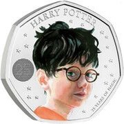 50 Pence - Elizabeth II 5th portrait; Harry Potter, United Kingdom, 2022 reverse image
