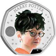 50 Pence - Elizabeth II Harry Potter; Silver Proof, United Kingdom, 2022 reverse image
