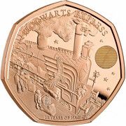 50 Pence - Elizabeth II Hogwarts Express; Gold Proof, United Kingdom, 2022 reverse image