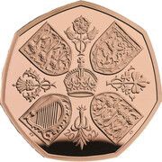 50 Pence - Charles III Life and legacy of the Queen; Gold Proof, United Kingdom, 2022 reverse image