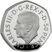 50 Pence - Charles III Life and legacy of the Queen; Platinum Proof obverse image