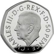 50 Pence - Charles III Life and legacy of the Queen; Silver Piedfort obverse image