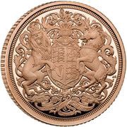 ½ Sovereign - Charles III Queen Elizabeth II Memorial, United Kingdom, 2022 reverse image