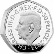 50 Pence - Charles III NHS 75th Anniversary; Silver Piedfort obverse image