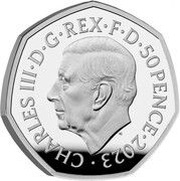 50 Pence - Charles III NHS 75th Anniversary; Silver Proof obverse image