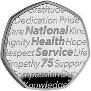 50 Pence - Charles III NHS 75th Anniversary, United Kingdom, 2023 reverse image