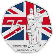 50 Pence - Charles III Windrush Generation, United Kingdom, 2023 reverse image