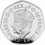 50 Pence - Charles III Coronation; Silver Proof obverse image