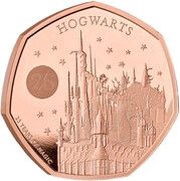 50 Pence - Charles III Hogwarts; Gold Proof, United Kingdom, 2023 reverse image