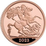 ½ Sovereign - Charles III Coronation, United Kingdom, 2023 reverse image