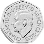 50 Pence - Charles III Luke Skywalker and Princess Leia obverse image