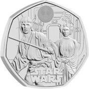 50 Pence - Charles III Luke Skywalker and Princess Leia, United Kingdom, 2023 reverse image