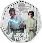 50 Pence - Charles III Luke Skywalker and Princess Leia, United Kingdom, 2023 reverse image