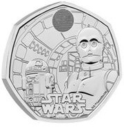 50 Pence - Charles III R2-D2 and C-3PO, United Kingdom, 2023 reverse image
