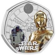 50 Pence - Charles III R2-D2 and C-3PO, United Kingdom, 2023 reverse image