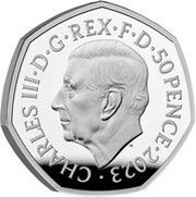50 Pence - Charles III R2D2 and C3PO; Silver Proof obverse image