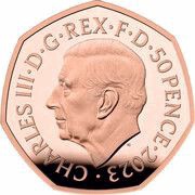 50 Pence - Charles III The Snowman; Gold Proof obverse image