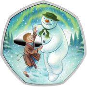 50 Pence - Charles III The Snowman; Silver Proof, United Kingdom, 2023 reverse image